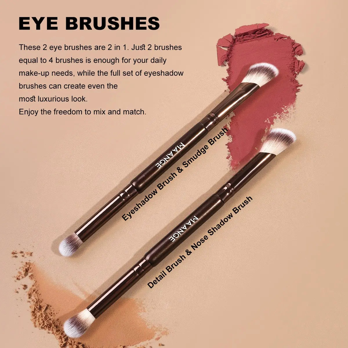 Elevate Your Makeup Game with the Maange 5-Piece Essential Brush Set – Perfect for Flawless Foundation, Concealer, Blush, and Contour Application!