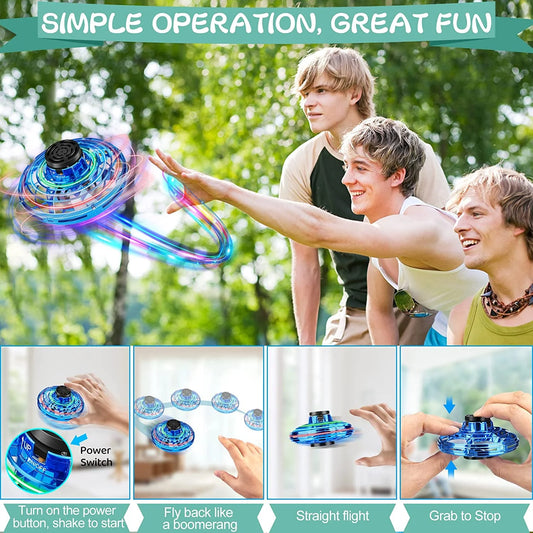 Flying Fidget Spinner Ball – LED Hover Boomerang Toy for Kids 