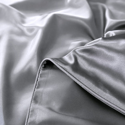 Solid Color Double-Sided Silk Quilt Cover Ice Silk Bed Sheet